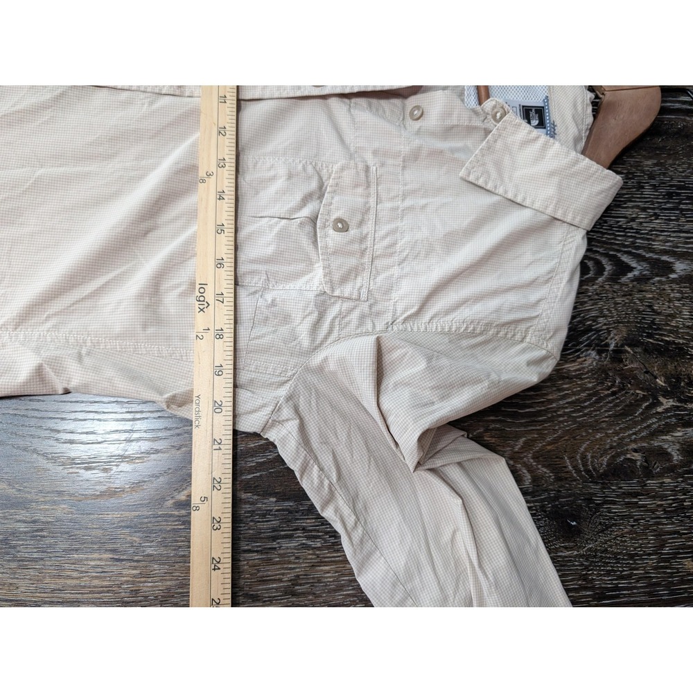 The North Face Shirt Womens XL Beige‎ Check Long Sleeve Button Travel Top - Picture 4 of 10
